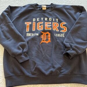 Detroit Tigers Mens Large Genuine Merchandise Navy Crewneck MLB Baseball